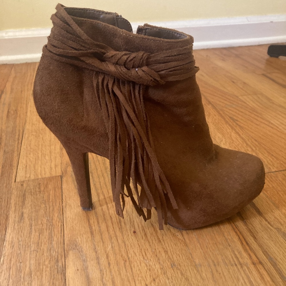Madden girl brown bootie with fringe